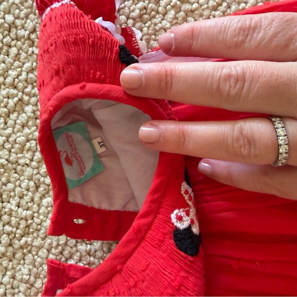 THE SMOCKED FLAMINGO
Smocked Mouse Red Swiss Dot Bubble - Picture 3 of 3